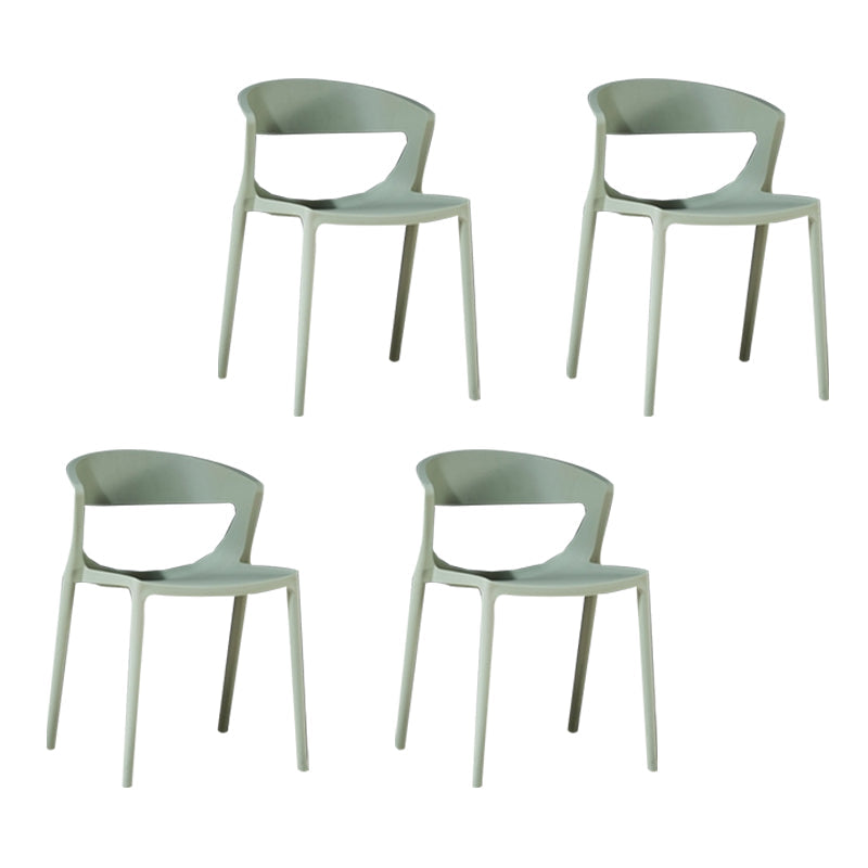 Contemporary Style Plastic Dining Chair Dining Armless Side Chairs for Kitchen Green 4 Piece Set Clearhalo ' kitchen&dining_furn' 'Dining Chairs' 'Dining Tables & Seating' 'dining_chair' 'furn' 'furn_dining_chair' 'Furniture' 'furniture_dining_chair' 'Kitchen & Dining Furniture' 'kitchen' 4315225
