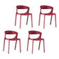 Contemporary Style Plastic Dining Chair Dining Armless Side Chairs for Kitchen Red 4 Piece Set Clearhalo ' kitchen&dining_furn' 'Dining Chairs' 'Dining Tables & Seating' 'dining_chair' 'furn' 'furn_dining_chair' 'Furniture' 'furniture_dining_chair' 'Kitchen & Dining Furniture' 'kitchen' 4315226