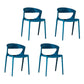 Contemporary Style Plastic Dining Chair Dining Armless Side Chairs for Kitchen Blue 4 Piece Set Clearhalo ' kitchen&dining_furn' 'Dining Chairs' 'Dining Tables & Seating' 'dining_chair' 'furn' 'furn_dining_chair' 'Furniture' 'furniture_dining_chair' 'Kitchen & Dining Furniture' 'kitchen' 4315227