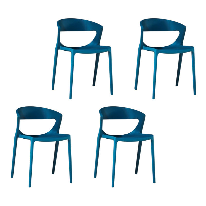 Contemporary Style Plastic Dining Chair Dining Armless Side Chairs for Kitchen Blue 4 Piece Set Clearhalo ' kitchen&dining_furn' 'Dining Chairs' 'Dining Tables & Seating' 'dining_chair' 'furn' 'furn_dining_chair' 'Furniture' 'furniture_dining_chair' 'Kitchen & Dining Furniture' 'kitchen' 4315227