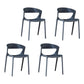 Contemporary Style Plastic Dining Chair Dining Armless Side Chairs for Kitchen Grey 4 Piece Set Clearhalo ' kitchen&dining_furn' 'Dining Chairs' 'Dining Tables & Seating' 'dining_chair' 'furn' 'furn_dining_chair' 'Furniture' 'furniture_dining_chair' 'Kitchen & Dining Furniture' 'kitchen' 4315228