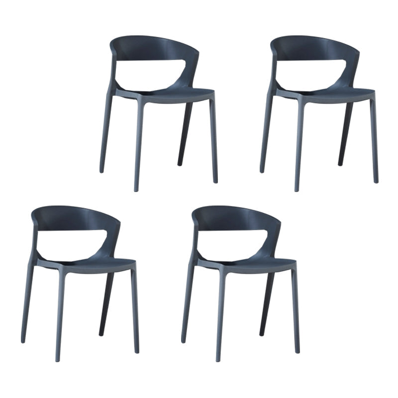 Contemporary Style Plastic Dining Chair Dining Armless Side Chairs for Kitchen Grey 4 Piece Set Clearhalo ' kitchen&dining_furn' 'Dining Chairs' 'Dining Tables & Seating' 'dining_chair' 'furn' 'furn_dining_chair' 'Furniture' 'furniture_dining_chair' 'Kitchen & Dining Furniture' 'kitchen' 4315228