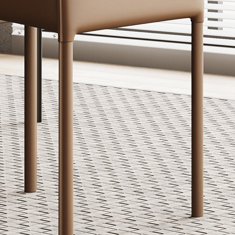 Contemporary Leather Dining Arm Chair Metal Dining Side Chair for Home Use Clearhalo ' kitchen&dining_furn' 'Dining Chairs' 'Dining Tables & Seating' 'dining_chair' 'furn' 'furn_dining_chair' 'Furniture' 'furniture_dining_chair' 'Kitchen & Dining Furniture' 'kitchen' 4315249