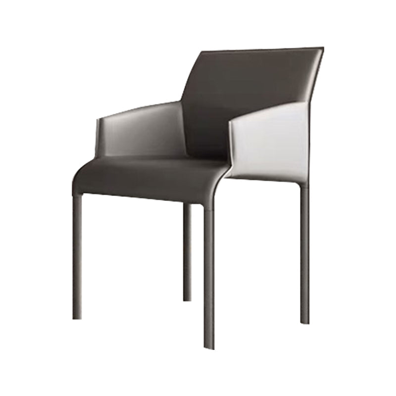 Contemporary Leather Dining Arm Chair Metal Dining Side Chair for Home Use Light Gray 1 Piece Clearhalo ' kitchen&dining_furn' 'Dining Chairs' 'Dining Tables & Seating' 'dining_chair' 'furn' 'furn_dining_chair' 'Furniture' 'furniture_dining_chair' 'Kitchen & Dining Furniture' 'kitchen' 4315250