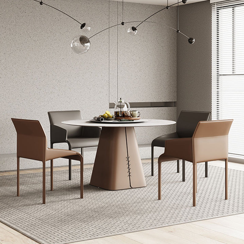 Contemporary Leather Dining Arm Chair Metal Dining Side Chair for Home Use Clearhalo ' kitchen&dining_furn' 'Dining Chairs' 'Dining Tables & Seating' 'dining_chair' 'furn' 'furn_dining_chair' 'Furniture' 'furniture_dining_chair' 'Kitchen & Dining Furniture' 'kitchen' 4315253