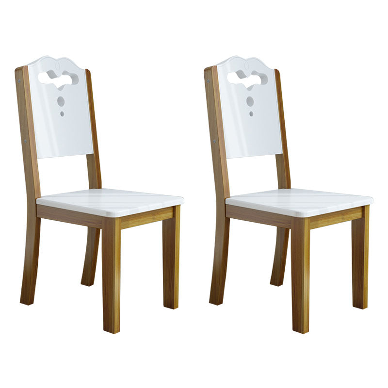 Contemporary Wood Dining Room Chair Armless Open Back Dining Side Chairs Brown 2 Piece Set Clearhalo ' kitchen&dining_furn' 'Dining Chairs' 'Dining Tables & Seating' 'dining_chair' 'furn' 'furn_dining_chair' 'Furniture' 'furniture_dining_chair' 'Kitchen & Dining Furniture' 'kitchen' 4315263