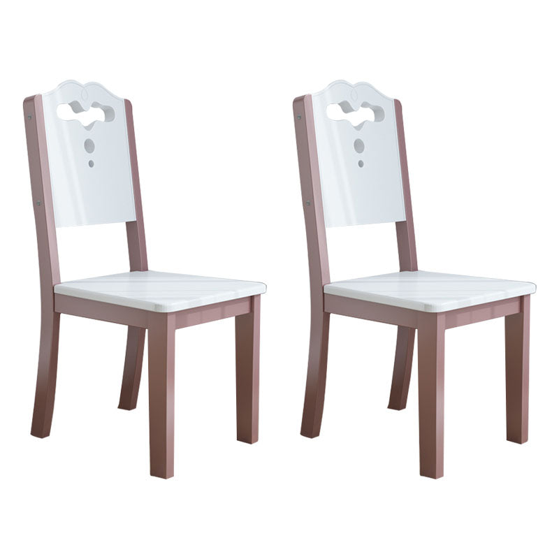 Contemporary Wood Dining Room Chair Armless Open Back Dining Side Chairs Rose Gold 2 Piece Set Clearhalo ' kitchen&dining_furn' 'Dining Chairs' 'Dining Tables & Seating' 'dining_chair' 'furn' 'furn_dining_chair' 'Furniture' 'furniture_dining_chair' 'Kitchen & Dining Furniture' 'kitchen' 4315265