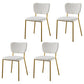 Nordic Style Dining Chairs Armless Open Back Stackable Chairs with Metal Legs White 4 Piece Set Brass Gold Clearhalo ' kitchen&dining_furn' 'Dining Chairs' 'Dining Tables & Seating' 'dining_chair' 'furn' 'furn_dining_chair' 'Furniture' 'furniture_dining_chair' 'Kitchen & Dining Furniture' 'kitchen' 4315276