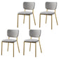 Nordic Style Dining Chairs Armless Open Back Stackable Chairs with Metal Legs Grey 4 Piece Set Brass Gold Clearhalo ' kitchen&dining_furn' 'Dining Chairs' 'Dining Tables & Seating' 'dining_chair' 'furn' 'furn_dining_chair' 'Furniture' 'furniture_dining_chair' 'Kitchen & Dining Furniture' 'kitchen' 4315287