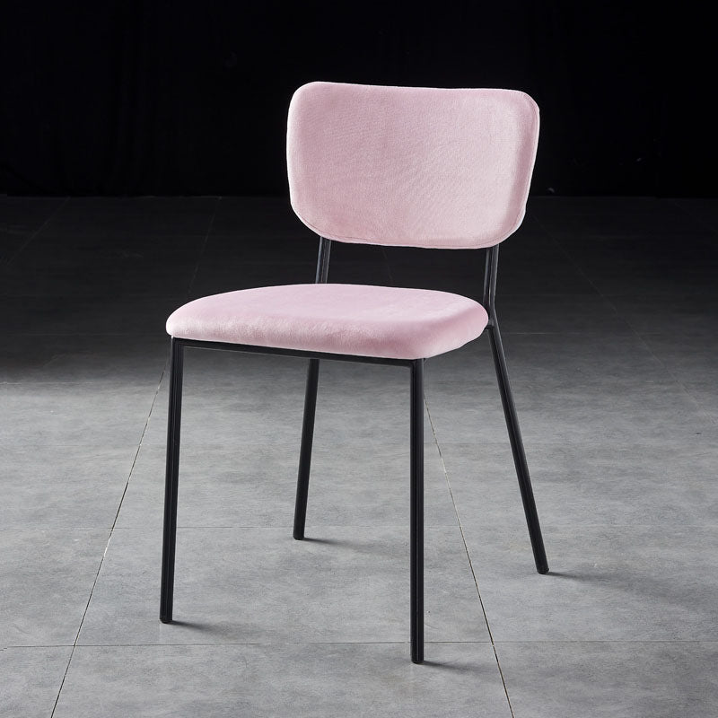Nordic Style Dining Chairs Armless Open Back Stackable Chairs with Metal Legs Pink 1 Piece Black Clearhalo ' kitchen&dining_furn' 'Dining Chairs' 'Dining Tables & Seating' 'dining_chair' 'furn' 'furn_dining_chair' 'Furniture' 'furniture_dining_chair' 'Kitchen & Dining Furniture' 'kitchen' 4315290