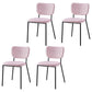 Nordic Style Dining Chairs Armless Open Back Stackable Chairs with Metal Legs Pink 4 Piece Set Black Clearhalo ' kitchen&dining_furn' 'Dining Chairs' 'Dining Tables & Seating' 'dining_chair' 'furn' 'furn_dining_chair' 'Furniture' 'furniture_dining_chair' 'Kitchen & Dining Furniture' 'kitchen' 4315292