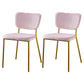 Nordic Style Dining Chairs Armless Open Back Stackable Chairs with Metal Legs Pink 2 Piece Set Brass Gold Clearhalo ' kitchen&dining_furn' 'Dining Chairs' 'Dining Tables & Seating' 'dining_chair' 'furn' 'furn_dining_chair' 'Furniture' 'furniture_dining_chair' 'Kitchen & Dining Furniture' 'kitchen' 4315294