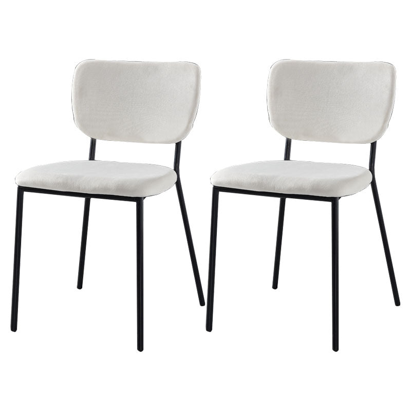 Nordic Style Dining Chairs Armless Open Back Stackable Chairs with Metal Legs White 2 Piece Set Black Clearhalo ' kitchen&dining_furn' 'Dining Chairs' 'Dining Tables & Seating' 'dining_chair' 'furn' 'furn_dining_chair' 'Furniture' 'furniture_dining_chair' 'Kitchen & Dining Furniture' 'kitchen' 4315297