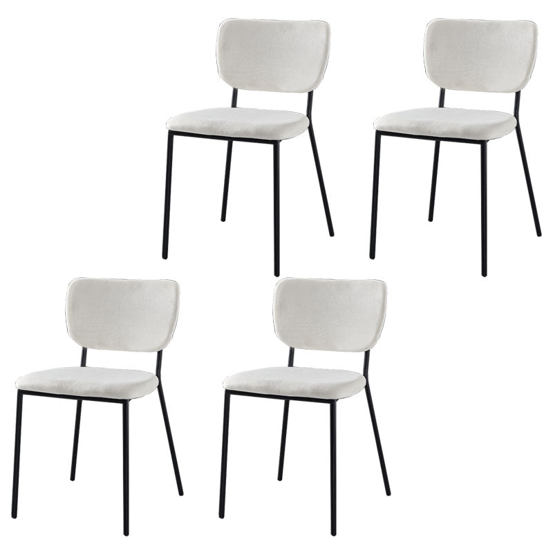 Nordic Style Dining Chairs Armless Open Back Stackable Chairs with Metal Legs White 4 Piece Set Black Clearhalo ' kitchen&dining_furn' 'Dining Chairs' 'Dining Tables & Seating' 'dining_chair' 'furn' 'furn_dining_chair' 'Furniture' 'furniture_dining_chair' 'Kitchen & Dining Furniture' 'kitchen' 4315298