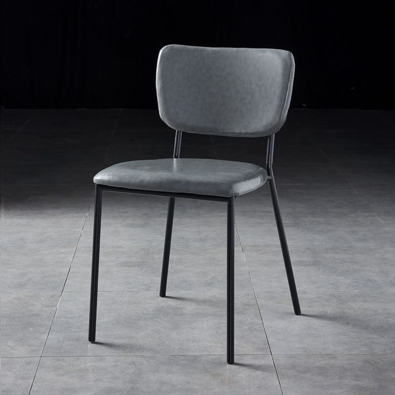 Nordic Style Dining Chairs Armless Open Back Stackable Chairs with Metal Legs Dark Gray 1 Piece Black Clearhalo ' kitchen&dining_furn' 'Dining Chairs' 'Dining Tables & Seating' 'dining_chair' 'furn' 'furn_dining_chair' 'Furniture' 'furniture_dining_chair' 'Kitchen & Dining Furniture' 'kitchen' 4315302