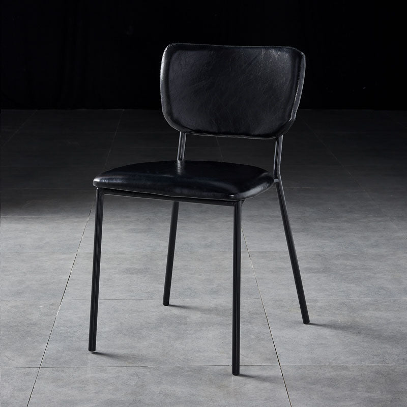 Nordic Style Dining Chairs Armless Open Back Stackable Chairs with Metal Legs Black 1 Piece Black Clearhalo ' kitchen&dining_furn' 'Dining Chairs' 'Dining Tables & Seating' 'dining_chair' 'furn' 'furn_dining_chair' 'Furniture' 'furniture_dining_chair' 'Kitchen & Dining Furniture' 'kitchen' 4315308