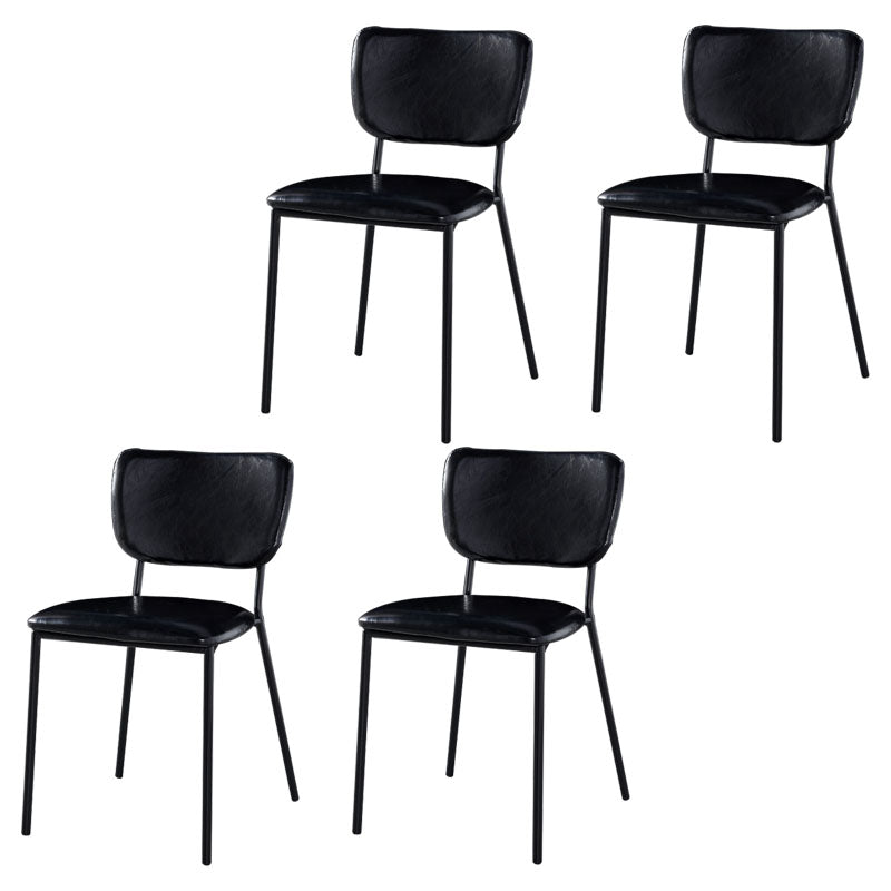 Nordic Style Dining Chairs Armless Open Back Stackable Chairs with Metal Legs Black 4 Piece Set Black Clearhalo ' kitchen&dining_furn' 'Dining Chairs' 'Dining Tables & Seating' 'dining_chair' 'furn' 'furn_dining_chair' 'Furniture' 'furniture_dining_chair' 'Kitchen & Dining Furniture' 'kitchen' 4315310