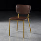 Nordic Style Dining Chairs Armless Open Back Stackable Chairs with Metal Legs Dark Brown 1 Piece Brass Gold Clearhalo ' kitchen&dining_furn' 'Dining Chairs' 'Dining Tables & Seating' 'dining_chair' 'furn' 'furn_dining_chair' 'Furniture' 'furniture_dining_chair' 'Kitchen & Dining Furniture' 'kitchen' 4315311