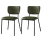 Nordic Style Dining Chairs Armless Open Back Stackable Chairs with Metal Legs Army Green 2 Piece Set Black Clearhalo ' kitchen&dining_furn' 'Dining Chairs' 'Dining Tables & Seating' 'dining_chair' 'furn' 'furn_dining_chair' 'Furniture' 'furniture_dining_chair' 'Kitchen & Dining Furniture' 'kitchen' 4315315