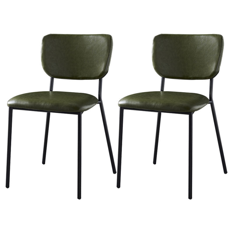 Nordic Style Dining Chairs Armless Open Back Stackable Chairs with Metal Legs Army Green 2 Piece Set Black Clearhalo ' kitchen&dining_furn' 'Dining Chairs' 'Dining Tables & Seating' 'dining_chair' 'furn' 'furn_dining_chair' 'Furniture' 'furniture_dining_chair' 'Kitchen & Dining Furniture' 'kitchen' 4315315