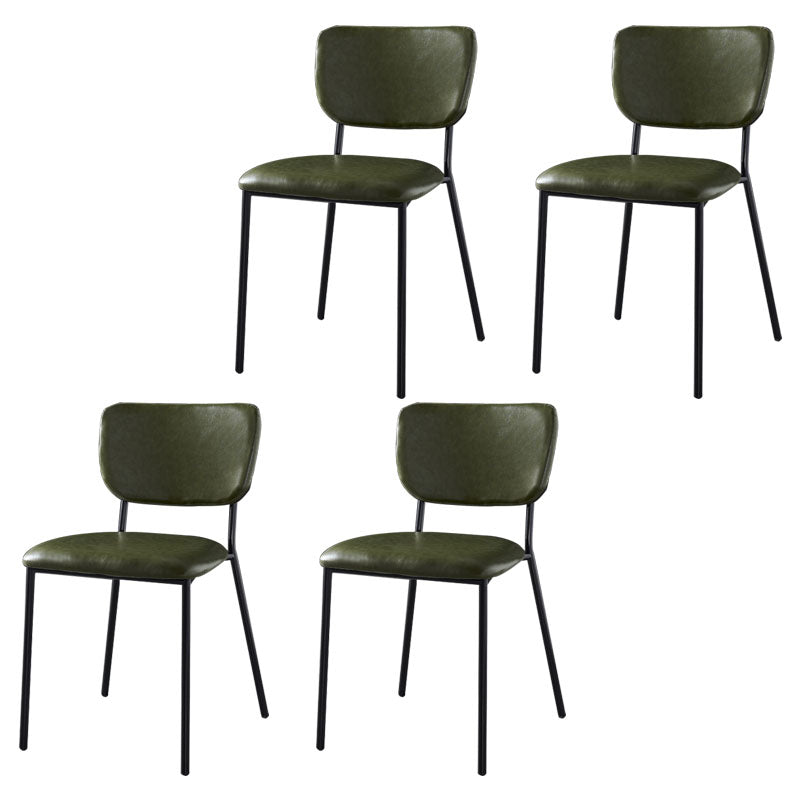 Nordic Style Dining Chairs Armless Open Back Stackable Chairs with Metal Legs Army Green 4 Piece Set Black Clearhalo ' kitchen&dining_furn' 'Dining Chairs' 'Dining Tables & Seating' 'dining_chair' 'furn' 'furn_dining_chair' 'Furniture' 'furniture_dining_chair' 'Kitchen & Dining Furniture' 'kitchen' 4315316