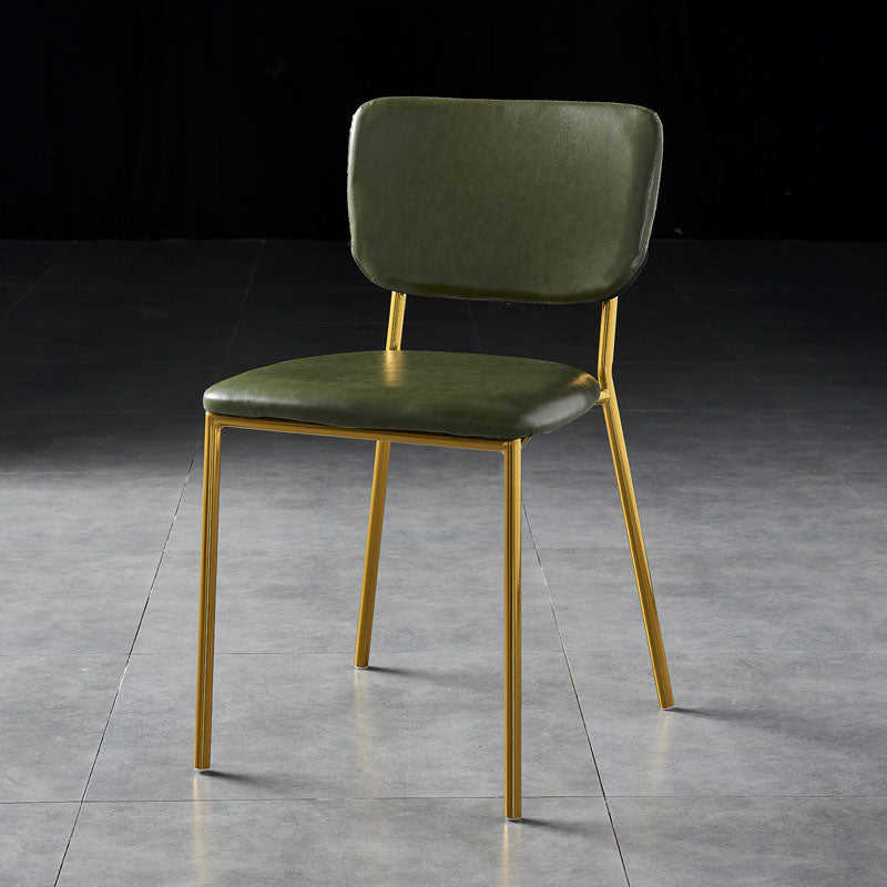 Nordic Style Dining Chairs Armless Open Back Stackable Chairs with Metal Legs Army Green 1 Piece Brass Gold Clearhalo ' kitchen&dining_furn' 'Dining Chairs' 'Dining Tables & Seating' 'dining_chair' 'furn' 'furn_dining_chair' 'Furniture' 'furniture_dining_chair' 'Kitchen & Dining Furniture' 'kitchen' 4315317