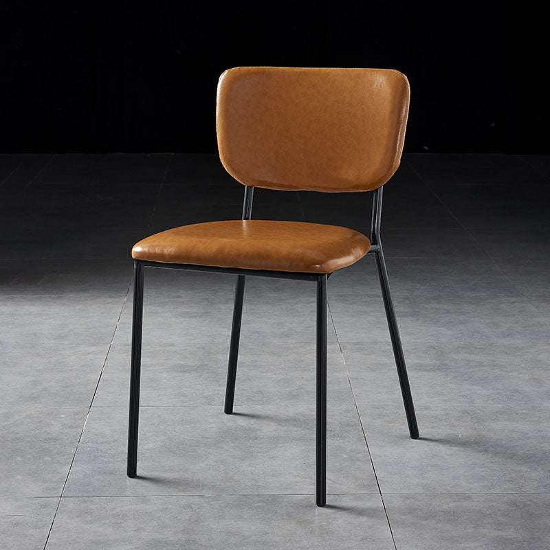 Nordic Style Dining Chairs Armless Open Back Stackable Chairs with Metal Legs Orange 1 Piece Black Clearhalo ' kitchen&dining_furn' 'Dining Chairs' 'Dining Tables & Seating' 'dining_chair' 'furn' 'furn_dining_chair' 'Furniture' 'furniture_dining_chair' 'Kitchen & Dining Furniture' 'kitchen' 4315320