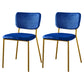 Nordic Style Dining Chairs Armless Open Back Stackable Chairs with Metal Legs Blue 2 Piece Set Brass Gold Clearhalo ' kitchen&dining_furn' 'Dining Chairs' 'Dining Tables & Seating' 'dining_chair' 'furn' 'furn_dining_chair' 'Furniture' 'furniture_dining_chair' 'Kitchen & Dining Furniture' 'kitchen' 4315324