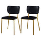 Nordic Style Dining Chairs Armless Open Back Stackable Chairs with Metal Legs Black 2 Piece Set Brass Gold Clearhalo ' kitchen&dining_furn' 'Dining Chairs' 'Dining Tables & Seating' 'dining_chair' 'furn' 'furn_dining_chair' 'Furniture' 'furniture_dining_chair' 'Kitchen & Dining Furniture' 'kitchen' 4315327