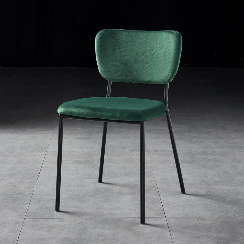 Nordic Style Dining Chairs Armless Open Back Stackable Chairs with Metal Legs Blackish Green 1 Piece Black Clearhalo ' kitchen&dining_furn' 'Dining Chairs' 'Dining Tables & Seating' 'dining_chair' 'furn' 'furn_dining_chair' 'Furniture' 'furniture_dining_chair' 'Kitchen & Dining Furniture' 'kitchen' 4315329