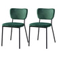 Nordic Style Dining Chairs Armless Open Back Stackable Chairs with Metal Legs Blackish Green 2 Piece Set Black Clearhalo ' kitchen&dining_furn' 'Dining Chairs' 'Dining Tables & Seating' 'dining_chair' 'furn' 'furn_dining_chair' 'Furniture' 'furniture_dining_chair' 'Kitchen & Dining Furniture' 'kitchen' 4315330
