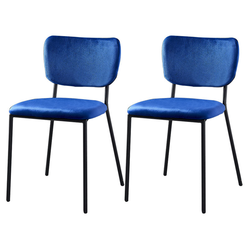 Nordic Style Dining Chairs Armless Open Back Stackable Chairs with Metal Legs Blue 2 Piece Set Black Clearhalo ' kitchen&dining_furn' 'Dining Chairs' 'Dining Tables & Seating' 'dining_chair' 'furn' 'furn_dining_chair' 'Furniture' 'furniture_dining_chair' 'Kitchen & Dining Furniture' 'kitchen' 4315336