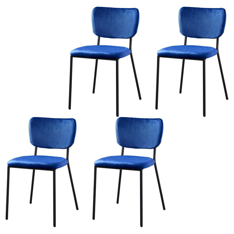 Nordic Style Dining Chairs Armless Open Back Stackable Chairs with Metal Legs Blue 4 Piece Set Black Clearhalo ' kitchen&dining_furn' 'Dining Chairs' 'Dining Tables & Seating' 'dining_chair' 'furn' 'furn_dining_chair' 'Furniture' 'furniture_dining_chair' 'Kitchen & Dining Furniture' 'kitchen' 4315337