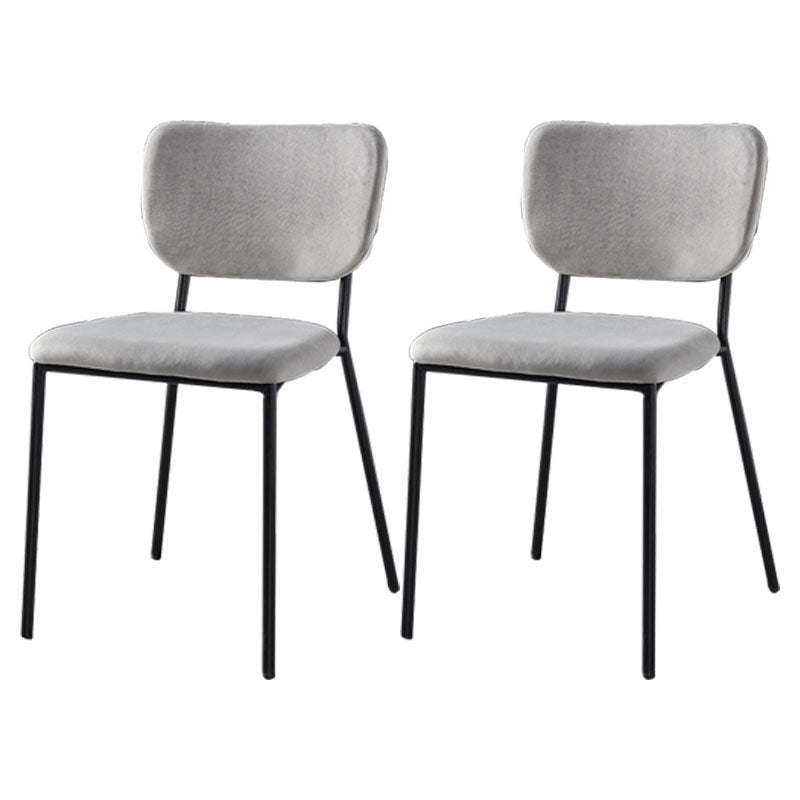 Nordic Style Dining Chairs Armless Open Back Stackable Chairs with Metal Legs Grey 2 Piece Set Black Clearhalo ' kitchen&dining_furn' 'Dining Chairs' 'Dining Tables & Seating' 'dining_chair' 'furn' 'furn_dining_chair' 'Furniture' 'furniture_dining_chair' 'Kitchen & Dining Furniture' 'kitchen' 4315339