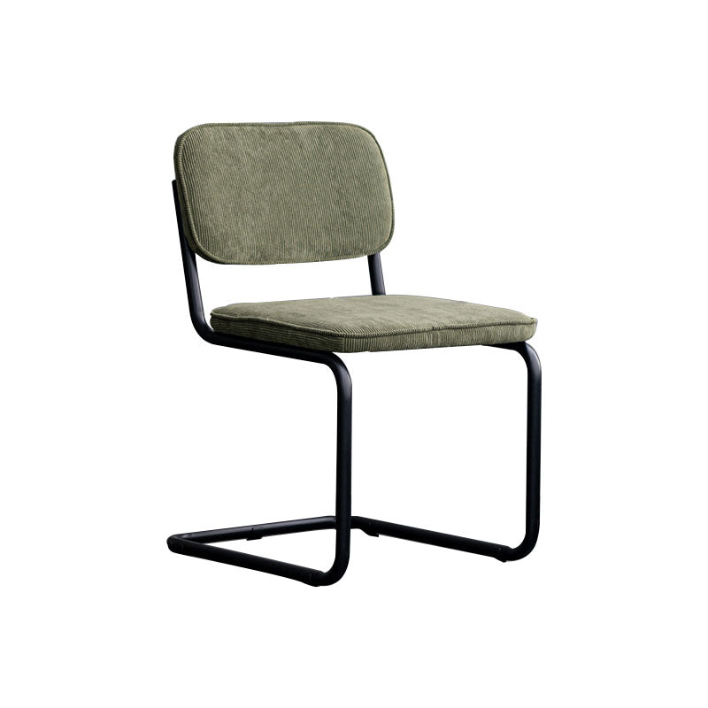 Contemporary Style Dining Chairs Armless Open Back Chairs with Metal Legs Blackish Green 1 Piece Black Clearhalo ' kitchen&dining_furn' 'Dining Chairs' 'Dining Tables & Seating' 'dining_chair' 'furn' 'furn_dining_chair' 'Furniture' 'furniture_dining_chair' 'Kitchen & Dining Furniture' 'kitchen' 4315343