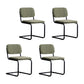 Contemporary Style Dining Chairs Armless Open Back Chairs with Metal Legs Blackish Green 4 Piece Set Black Clearhalo ' kitchen&dining_furn' 'Dining Chairs' 'Dining Tables & Seating' 'dining_chair' 'furn' 'furn_dining_chair' 'Furniture' 'furniture_dining_chair' 'Kitchen & Dining Furniture' 'kitchen' 4315347