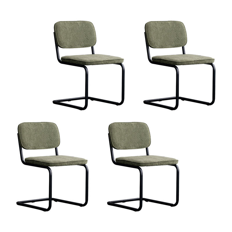 Contemporary Style Dining Chairs Armless Open Back Chairs with Metal Legs Blackish Green 4 Piece Set Black Clearhalo ' kitchen&dining_furn' 'Dining Chairs' 'Dining Tables & Seating' 'dining_chair' 'furn' 'furn_dining_chair' 'Furniture' 'furniture_dining_chair' 'Kitchen & Dining Furniture' 'kitchen' 4315347