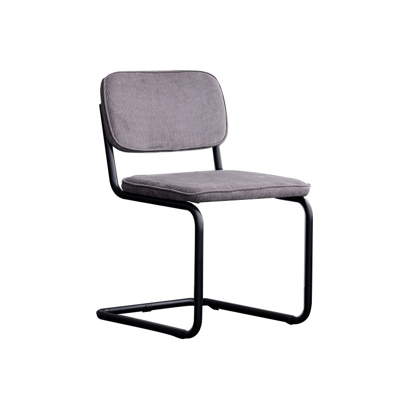 Contemporary Style Dining Chairs Armless Open Back Chairs with Metal Legs Dark Gray 1 Piece Black Clearhalo ' kitchen&dining_furn' 'Dining Chairs' 'Dining Tables & Seating' 'dining_chair' 'furn' 'furn_dining_chair' 'Furniture' 'furniture_dining_chair' 'Kitchen & Dining Furniture' 'kitchen' 4315348