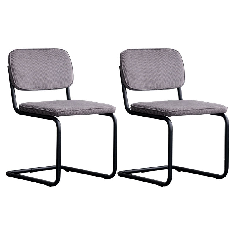 Contemporary Style Dining Chairs Armless Open Back Chairs with Metal Legs Dark Gray 2 Piece Set Black Clearhalo ' kitchen&dining_furn' 'Dining Chairs' 'Dining Tables & Seating' 'dining_chair' 'furn' 'furn_dining_chair' 'Furniture' 'furniture_dining_chair' 'Kitchen & Dining Furniture' 'kitchen' 4315350