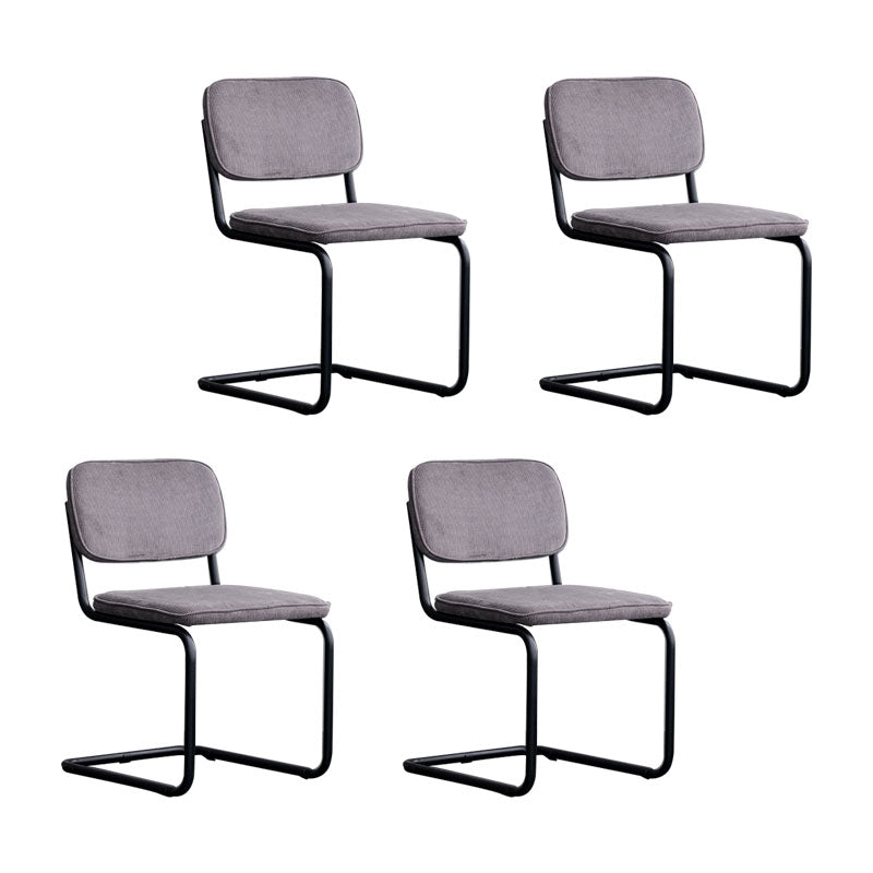 Contemporary Style Dining Chairs Armless Open Back Chairs with Metal Legs Dark Gray 4 Piece Set Black Clearhalo ' kitchen&dining_furn' 'Dining Chairs' 'Dining Tables & Seating' 'dining_chair' 'furn' 'furn_dining_chair' 'Furniture' 'furniture_dining_chair' 'Kitchen & Dining Furniture' 'kitchen' 4315352