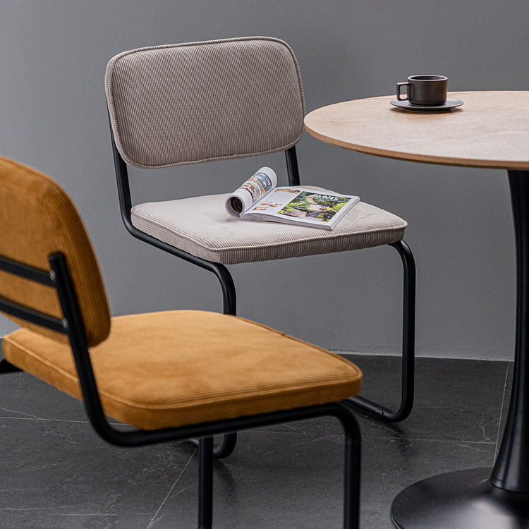 Contemporary Style Dining Chairs Armless Open Back Chairs with Metal Legs Clearhalo ' kitchen&dining_furn' 'Dining Chairs' 'Dining Tables & Seating' 'dining_chair' 'furn' 'furn_dining_chair' 'Furniture' 'furniture_dining_chair' 'Kitchen & Dining Furniture' 'kitchen' 4315360