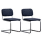 Contemporary Style Dining Chairs Armless Open Back Chairs with Metal Legs Navy 2 Piece Set Silver Clearhalo ' kitchen&dining_furn' 'Dining Chairs' 'Dining Tables & Seating' 'dining_chair' 'furn' 'furn_dining_chair' 'Furniture' 'furniture_dining_chair' 'Kitchen & Dining Furniture' 'kitchen' 4315362