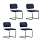 Contemporary Style Dining Chairs Armless Open Back Chairs with Metal Legs Navy 4 Piece Set Silver Clearhalo ' kitchen&dining_furn' 'Dining Chairs' 'Dining Tables & Seating' 'dining_chair' 'furn' 'furn_dining_chair' 'Furniture' 'furniture_dining_chair' 'Kitchen & Dining Furniture' 'kitchen' 4315364
