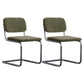 Contemporary Style Dining Chairs Armless Open Back Chairs with Metal Legs Blackish Green 2 Piece Set Silver Clearhalo ' kitchen&dining_furn' 'Dining Chairs' 'Dining Tables & Seating' 'dining_chair' 'furn' 'furn_dining_chair' 'Furniture' 'furniture_dining_chair' 'Kitchen & Dining Furniture' 'kitchen' 4315367