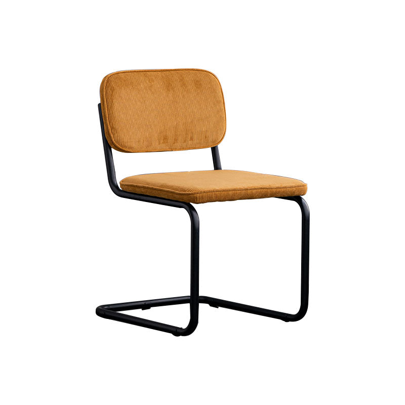 Contemporary Style Dining Chairs Armless Open Back Chairs with Metal Legs Yellow 1 Piece Black Clearhalo ' kitchen&dining_furn' 'Dining Chairs' 'Dining Tables & Seating' 'dining_chair' 'furn' 'furn_dining_chair' 'Furniture' 'furniture_dining_chair' 'Kitchen & Dining Furniture' 'kitchen' 4315372