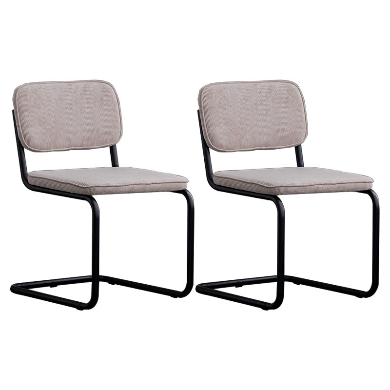 Contemporary Style Dining Chairs Armless Open Back Chairs with Metal Legs Light Gray 2 Piece Set Black Clearhalo ' kitchen&dining_furn' 'Dining Chairs' 'Dining Tables & Seating' 'dining_chair' 'furn' 'furn_dining_chair' 'Furniture' 'furniture_dining_chair' 'Kitchen & Dining Furniture' 'kitchen' 4315379
