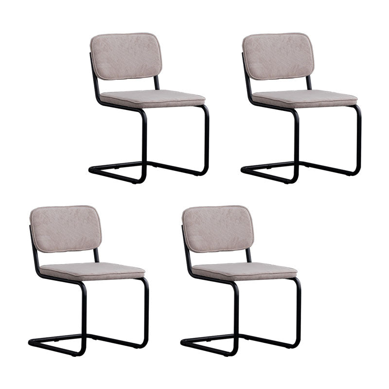 Contemporary Style Dining Chairs Armless Open Back Chairs with Metal Legs Light Gray 4 Piece Set Black Clearhalo ' kitchen&dining_furn' 'Dining Chairs' 'Dining Tables & Seating' 'dining_chair' 'furn' 'furn_dining_chair' 'Furniture' 'furniture_dining_chair' 'Kitchen & Dining Furniture' 'kitchen' 4315380