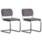 Contemporary Style Dining Chairs Armless Open Back Chairs with Metal Legs Dark Gray 2 Piece Set Silver Clearhalo ' kitchen&dining_furn' 'Dining Chairs' 'Dining Tables & Seating' 'dining_chair' 'furn' 'furn_dining_chair' 'Furniture' 'furniture_dining_chair' 'Kitchen & Dining Furniture' 'kitchen' 4315382