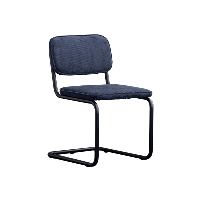 Contemporary Style Dining Chairs Armless Open Back Chairs with Metal Legs Navy 1 Piece Black Clearhalo ' kitchen&dining_furn' 'Dining Chairs' 'Dining Tables & Seating' 'dining_chair' 'furn' 'furn_dining_chair' 'Furniture' 'furniture_dining_chair' 'Kitchen & Dining Furniture' 'kitchen' 4315384