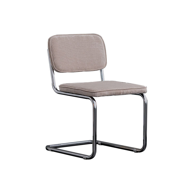 Contemporary Style Dining Chairs Armless Open Back Chairs with Metal Legs Light Gray 1 Piece Silver Clearhalo ' kitchen&dining_furn' 'Dining Chairs' 'Dining Tables & Seating' 'dining_chair' 'furn' 'furn_dining_chair' 'Furniture' 'furniture_dining_chair' 'Kitchen & Dining Furniture' 'kitchen' 4315387